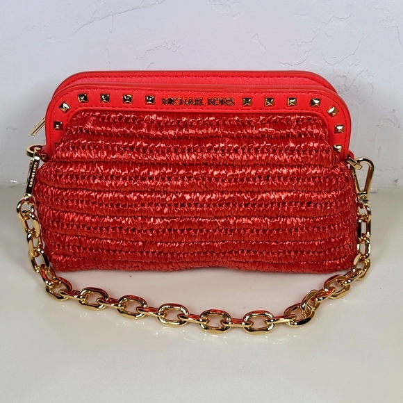Michael Kors Livia Small Cloud Clutch – Coral Reef NWT (MSRP: $448)
